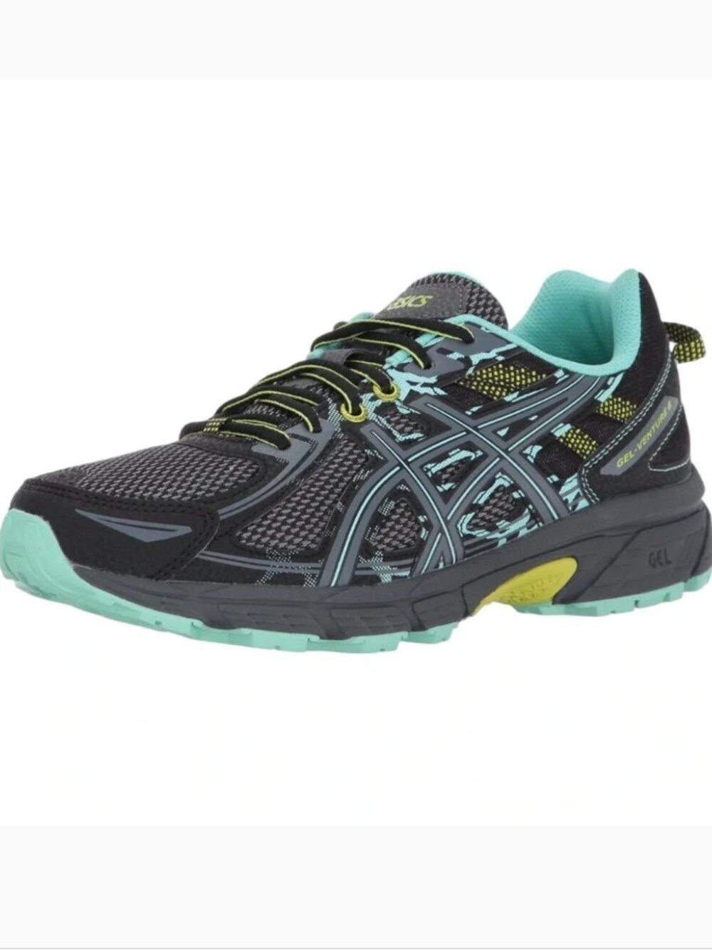 ASICS Women's Black and Teal GEL-Venture 6 Sneakers Size 9